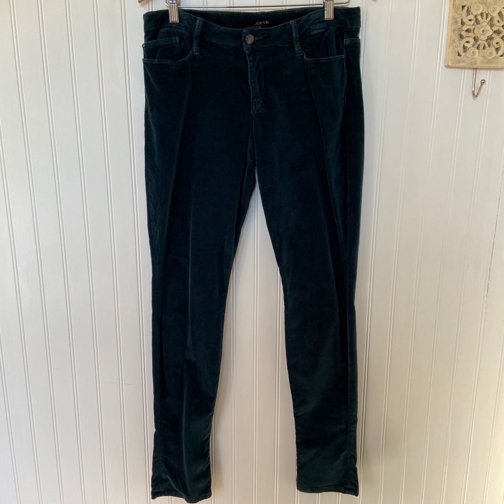 Teal Green Velveteen Skinny Pants